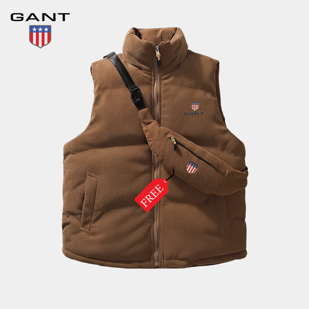 GANT™ Corduroy Puffer Väst + GRATIS Väska