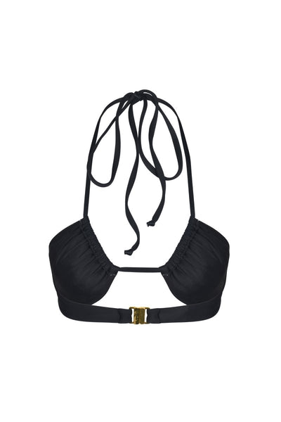 Marissa Hand Embroidered Luxe Bikini Top- Black
